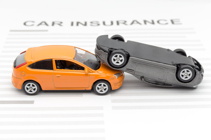 Accident toy car with toy car insurance.